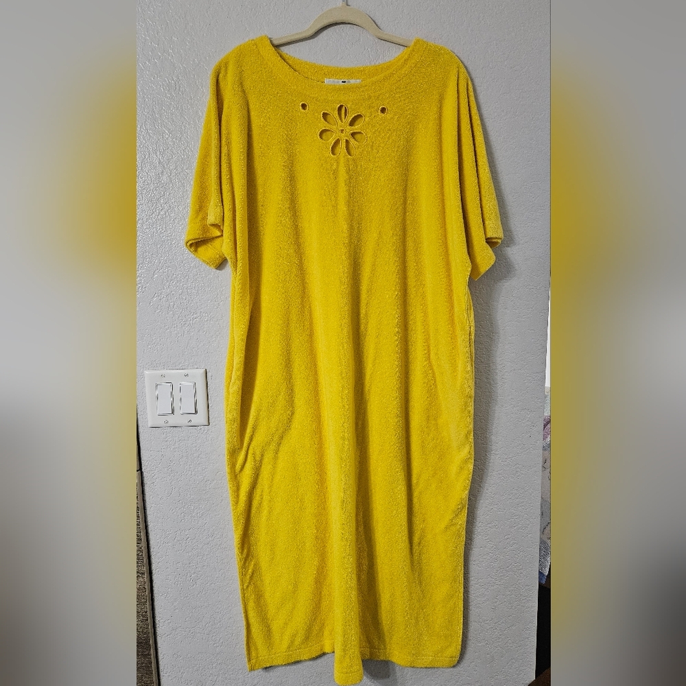 Saks Fifth Avenue Terrycloth Swim Cover-up Mumu Maxi Dress